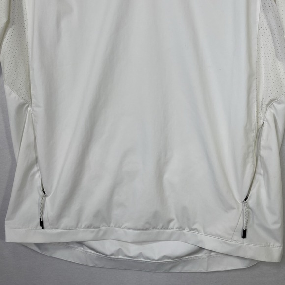 Nike Men's Large Dri-Fit V-Neck 3/4 Sleeve Warmup Pullover Hot Jacket White - Picture 5 of 11